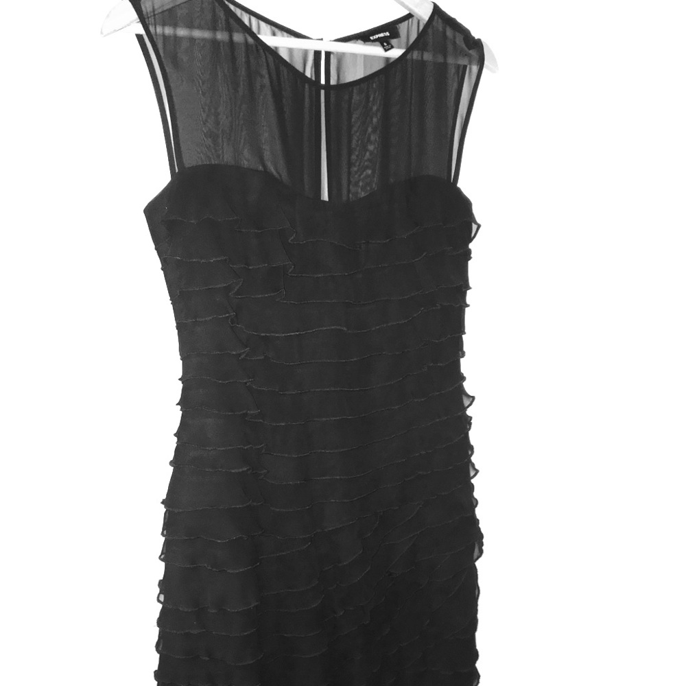 Black ruffled dress